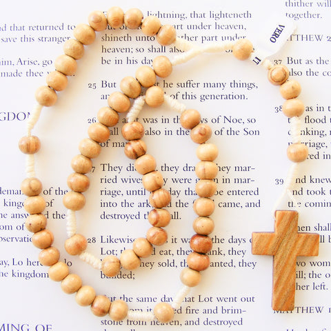 Olive Wood Rosary - Corded - Small-Rosary Beads-Serenity Gifts