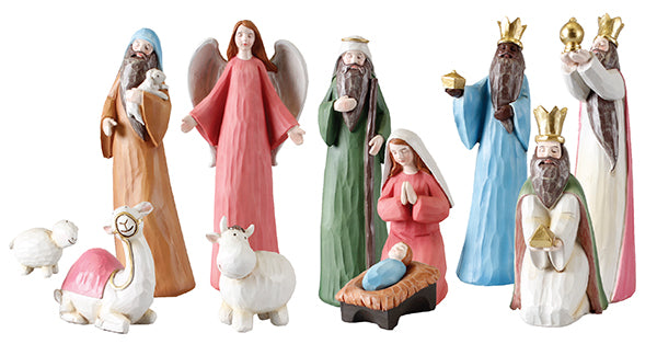 Nativity Crib Figures - 8" High