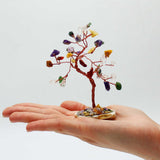 Gemstone Tree - Multi Stones on Natural Agate Base -35 stones-Crystal Gemstone-Serenity Gifts