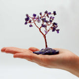 Gemstone Tree - Amethyst on Natural Agate Base -35 stones-Crystal Gemstone-Serenity Gifts