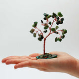 Gemstone Tree - Green Aventurine on Natural Agate Base -35 stones-Crystal Gemstone-Serenity Gifts