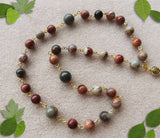 Handmade Anglican Chain Link Rosary - Picasso Jasper-Rosary Beads-Serenity Gifts