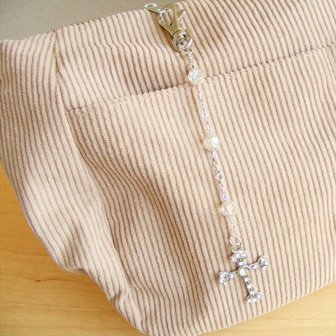 Bag Charm- Alloy Cross - Crystal-Bag charm-Serenity Gifts