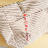 Bag Charm- Alloy Cross - Red-Bag charm-Serenity Gifts