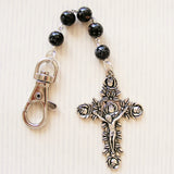 Bag Charm- Crucifix with Rose Design-Bag charm-Serenity Gifts