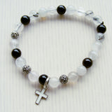 Christian Bracelet - White Cross-Stretch Braclets-Serenity Gifts