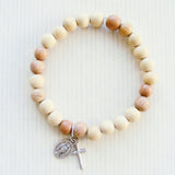 Catholic Bracelet - Cross and Medal-Stretch Braclets-Serenity Gifts