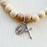 Catholic Bracelet - Cross and Medal-Stretch Braclets-Serenity Gifts