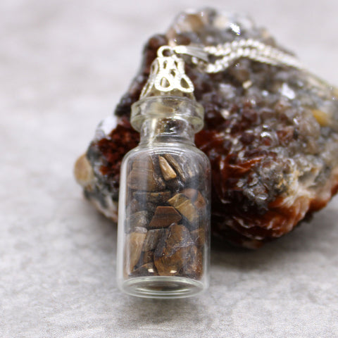 Bottled Gemstones Necklace - Tiger Eye-Gemstone Necklace-Serenity Gifts
