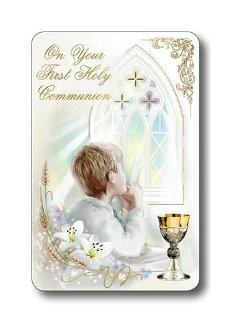 First Holy Communion Prayer Card - Boy - Chalice-Prayer Card-Serenity Gifts