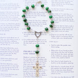 Handmade Anglican Car Rosary - Green Glass Marbled Effect-Anglican Car Rosary-Serenity Gifts