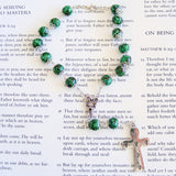 Handmade Anglican Car Rosary - Green Glass Marbled Effect-Anglican Car Rosary-Serenity Gifts