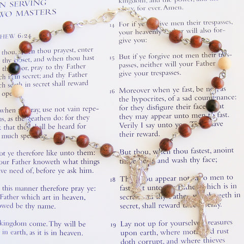 Handmade Chain Link Rosary - Car Rosary - Natural Wood-Car Rosary-Serenity Gifts