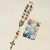 Handmade Chain Link Rosary - Car Rosary and Prayer Card - Travel-Jewellery-Serenity Gifts