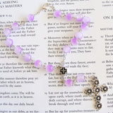 Handmade Anglican Car Rosary - Lilac Glass-Anglican Car Rosary-Serenity Gifts