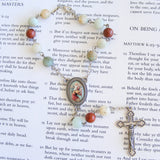 Handmade Chain Link Rosary - Car Rosary - Flower Amazonite-Car Rosary-Serenity Gifts