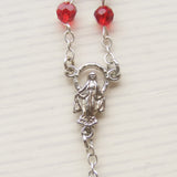 Handmade Chain Link Rosary - Glass Faceted Red AB - 6mm-Jewellery-Serenity Gifts