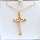 Crucifix Necklace on Gilt Chain-Crucifix Necklace-Serenity Gifts