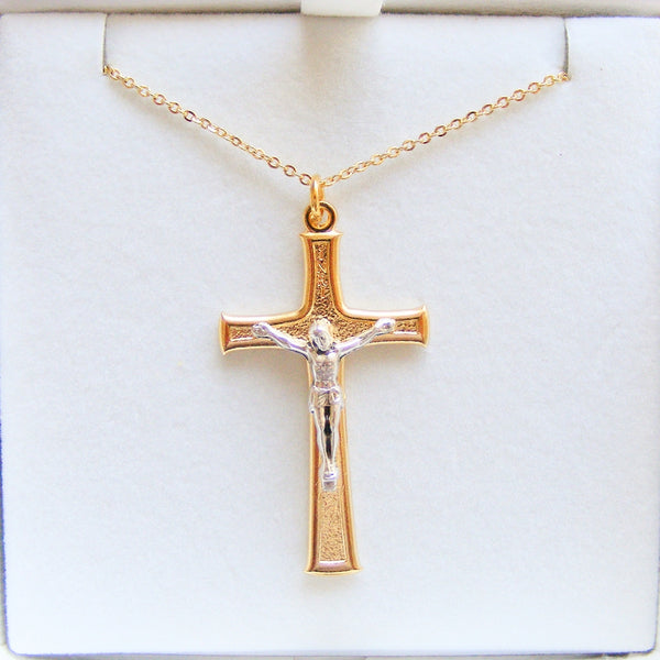 Crucifix Necklace on Gilt Chain-Crucifix Necklace-Serenity Gifts