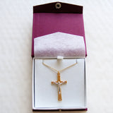 Crucifix Necklace on Gilt Chain-Crucifix Necklace-Serenity Gifts