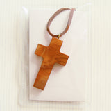 Genuine Olive Wood Cross on Cord-olive wood pendant-Serenity Gifts