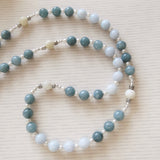 Handmade Rosary - Blue Lace Agate -Aquamarine- Holy Mother and Child-Rosary Beads-Serenity Gifts