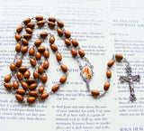 St. Dymphna Rosary - Brown Wood-Rosary Beads-Serenity Gifts