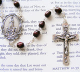 Our Lady of Fatima Rosary - Brown Wood-Rosary Beads-Serenity Gifts