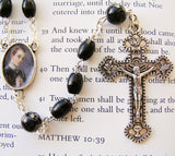 St Gerard Rosary - Black Wood-Rosary Beads-Serenity Gifts