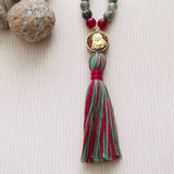 Handmade Mala Beads - Moss Agate and Red Agate-Mala Beads-Serenity Gifts