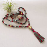 Handmade Mala Beads - Moss Agate and Red Agate-Mala Beads-Serenity Gifts