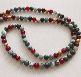 Handmade Mala Beads - Moss Agate and Red Agate-Mala Beads-Serenity Gifts