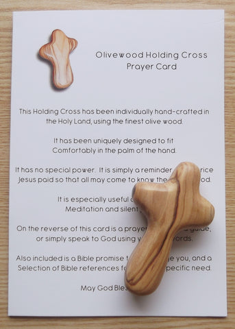 Small Olive Wood Holding Cross from Holy Land-Holding Cross-Serenity Gifts