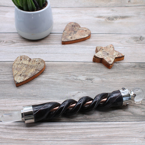 Spiral Healing Wand - Rock Quartz-Gemstone Wand-Serenity Gifts