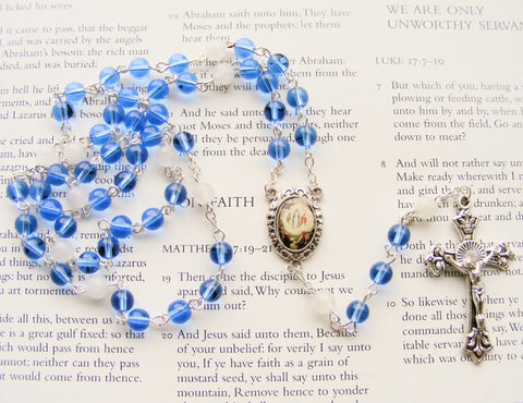 Our Lady Of Knock Rosary - Blue-Rosary Beads-Serenity Gifts