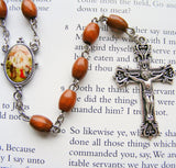 Our Lady of Knock Rosary - Brown Wood-Rosary Beads-Serenity Gifts