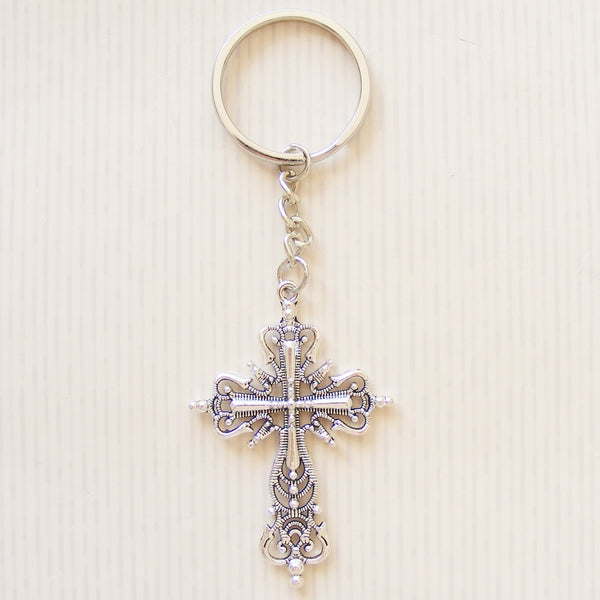 Ornate Design Cross Keyring-cross keyring-Serenity Gifts