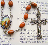 Our Lady of Lourdes Rosary - Brown Wood-Rosary Beads-Serenity Gifts