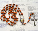 Our Lady of Lourdes Rosary - Brown Wood-Rosary Beads-Serenity Gifts