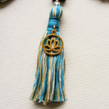 Handmade Mala Beads - Bamboo Agate - Lotus Flower Charm