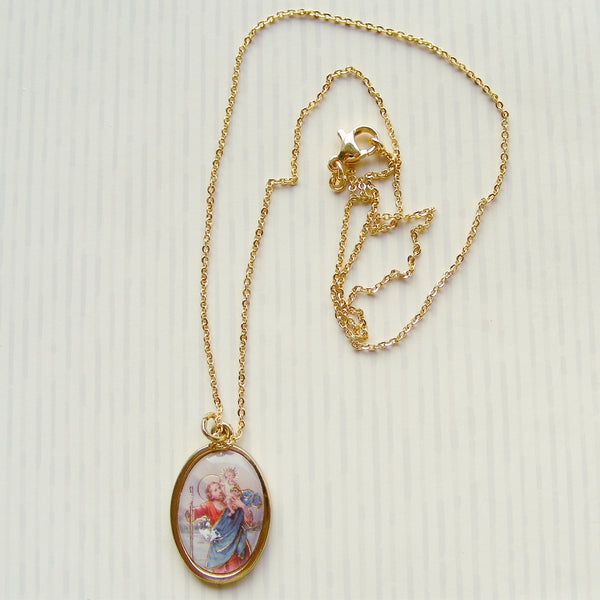 St Christopher Necklace-Chrisitan Necklace-Serenity Gifts