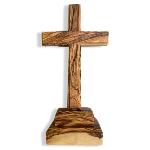 Olive Wood Standing Cross - 15cm-Olive Wood Standing Cross-Serenity Gifts