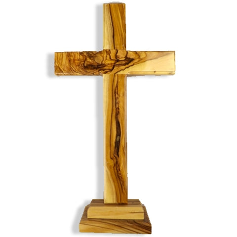Olive Wood Standing Cross - 29cm-Olive Wood Standing Cross-Serenity Gifts
