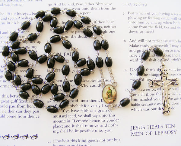 St Patrick Rosary - Black Wood-Rosary Beads-Serenity Gifts