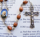 St. Padre Pio Rosary - Brown Wood-Rosary Beads-Serenity Gifts