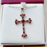 Cross Necklace - Red-Chrisitan Necklace-Serenity Gifts