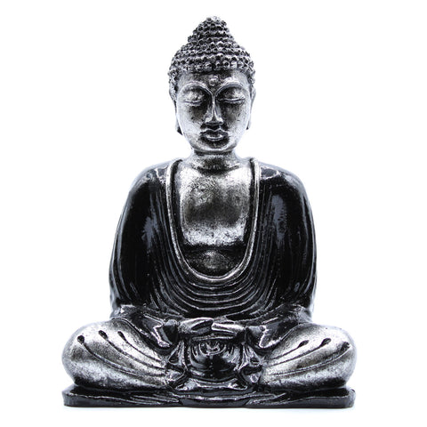 Meditating Buddha Statue - Black & Grey-Figurine-Serenity Gifts