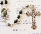 St Rita Wooden Rosary - Black-Rosary Beads-Serenity Gifts