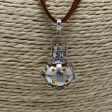 Bali Silver Angel Bell Pendant - Protection - 16mm-Gemstone Necklace-Serenity Gifts