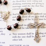 St Padre Pio - Handcrafted Brown Wood Rosary-Rosary Beads-Serenity Gifts